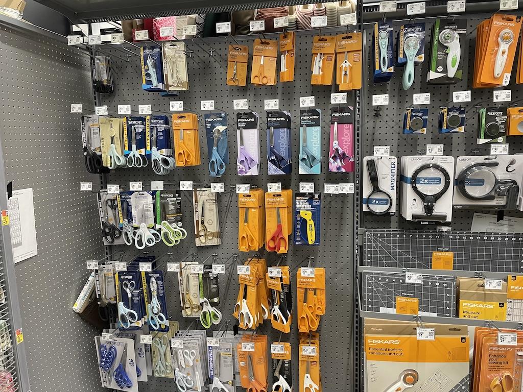 View of cutting supplies Luna saw in the scraft deparment in Walmart